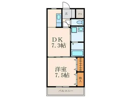 プレステージ小倉(1DK/3階)の間取り写真