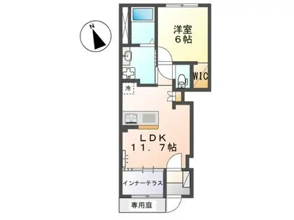 ZAKURO(1LDK/1階)の間取り写真