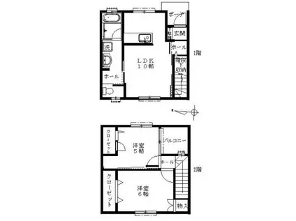 サングレイス(2LDK/1階)の間取り写真
