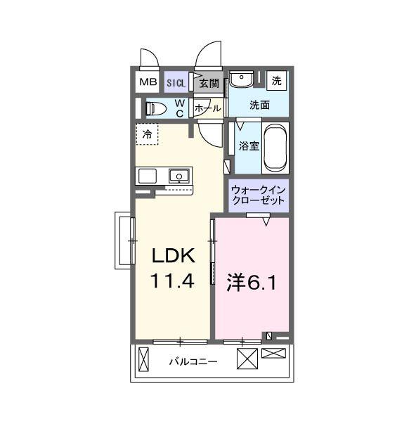 グランウエスト・J(1LDK/3階)の間取り写真