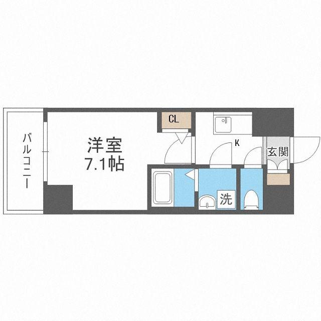 サムティ福島RUFLE(1K/3階)の間取り写真