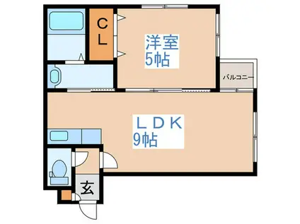 GRANDIR月寒2-6(1LDK/4階)の間取り写真