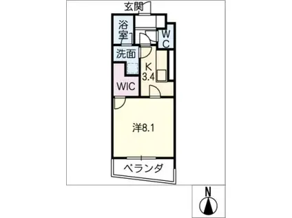 エクスナイズ(1K/1階)の間取り写真