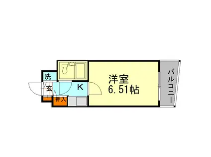 リプリット鱗町(1K/6階)の間取り写真