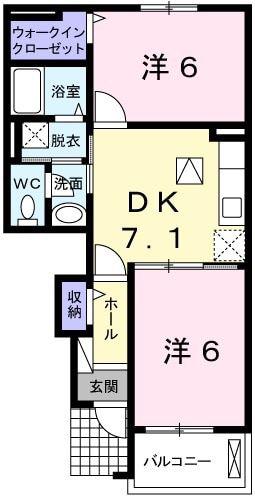 ジュピター&M(2DK/1階)の間取り写真