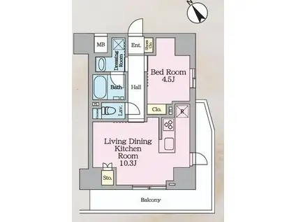 LUXENA KITASENJUII(1LDK/11階)の間取り写真