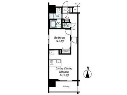 プレサンス丸の内雅風(1LDK/14階)の間取り写真