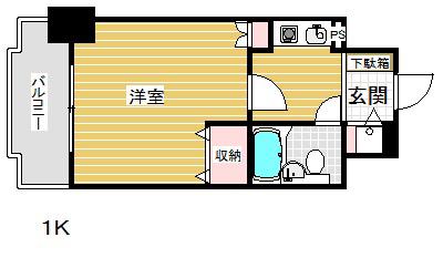 ライオンズマンション三宮東第2(1K/11階)の間取り写真