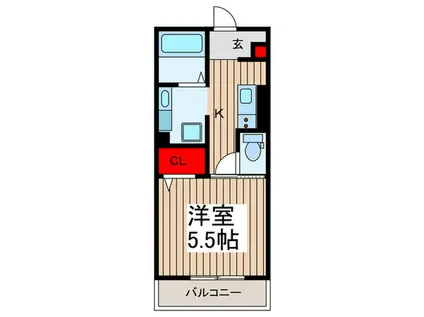 ダイワレジデンス川口(ワンルーム/2階)の間取り写真