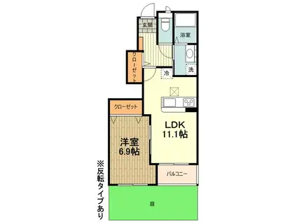 メイプルコート(1LDK/1階)の間取り写真
