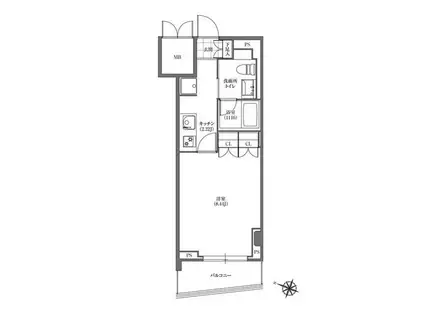 ヒューリック板橋(1K/10階)の間取り写真