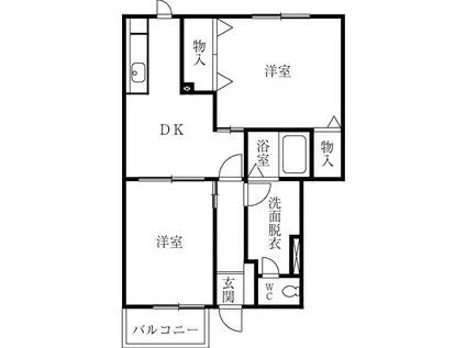 オーブリーみゆき(2DK/1階)の間取り写真