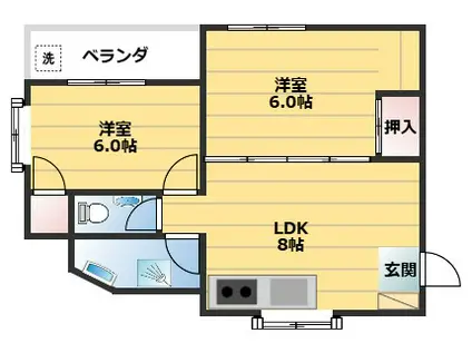 東宝ビル14(2DK/3階)の間取り写真