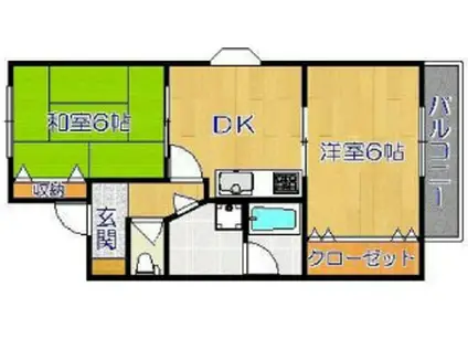 タムラマンション(2DK/2階)の間取り写真