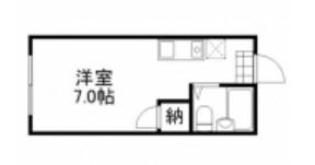 シャルマンファイブ(ワンルーム/1階)の間取り写真