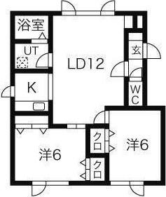 アイリス(2LDK/2階)の間取り写真