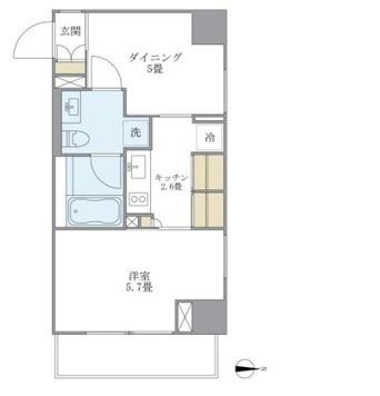 BRILLIA IST 白金高輪(1DK/2階)の間取り写真
