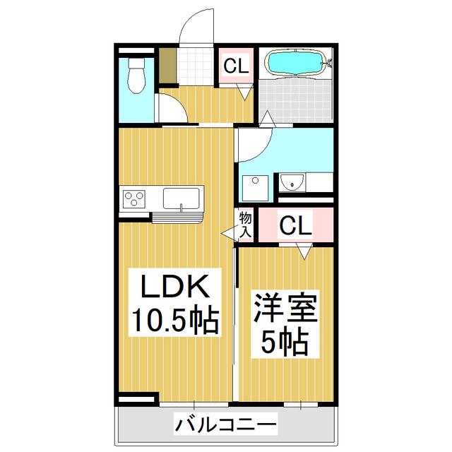 グランスクエア III番館(1LDK/2階)の間取り写真