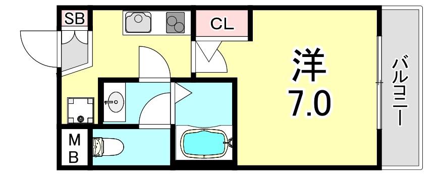 AILE神戸西(1K/1階)の間取り写真
