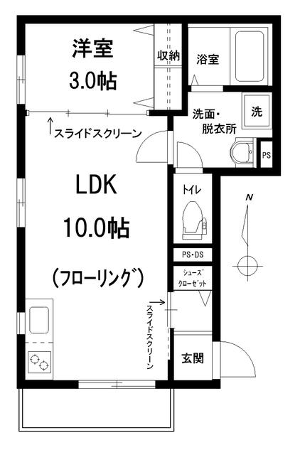 メゾン本駒込(1LDK/2階)の間取り写真
