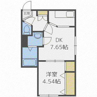ブランノワール華(1DK/5階)の間取り写真