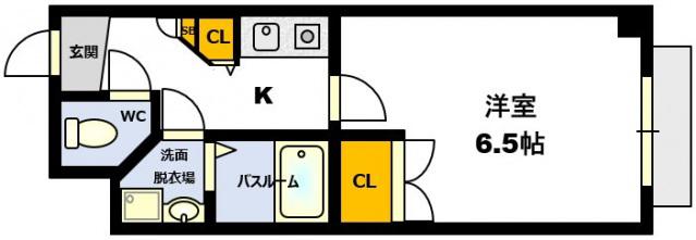 ベルビュー河原町(1K/4階)の間取り写真