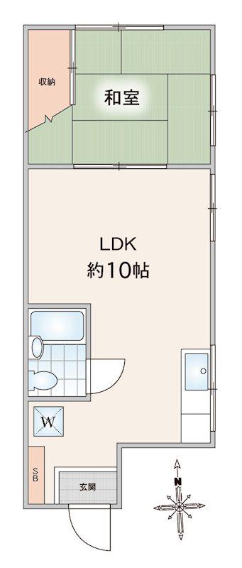 イワイビル(1LDK/3階)の間取り写真