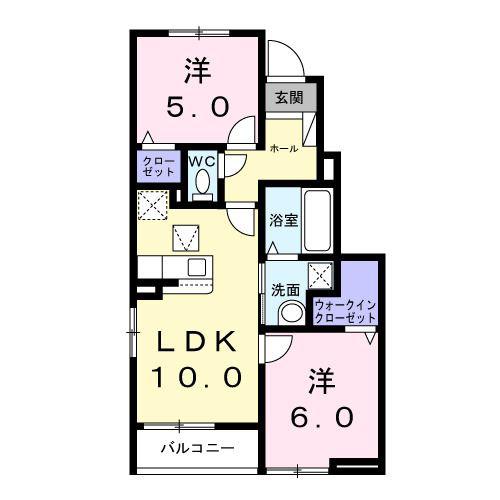 ラフォンテ(2LDK/1階)の間取り写真