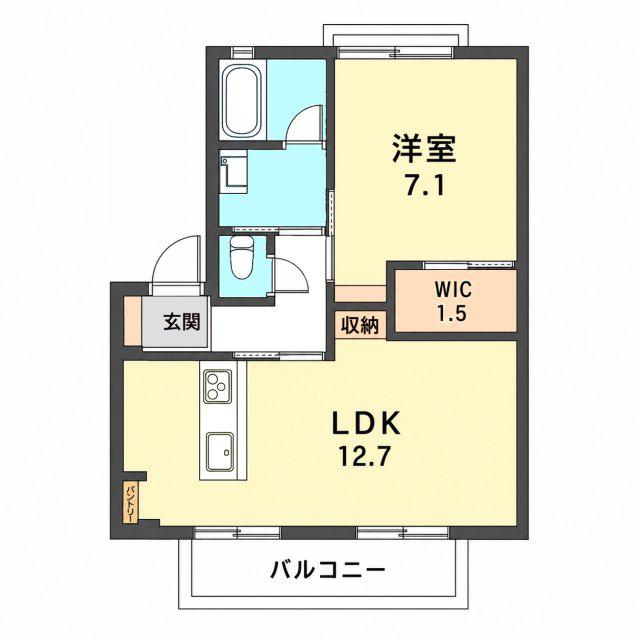 メゾン西山B(1LDK/2階)の間取り写真