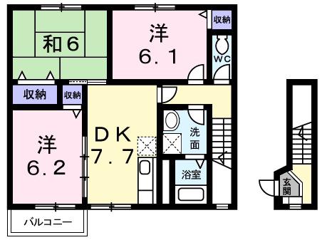 さわやか壱番館(3DK/2階)の間取り写真