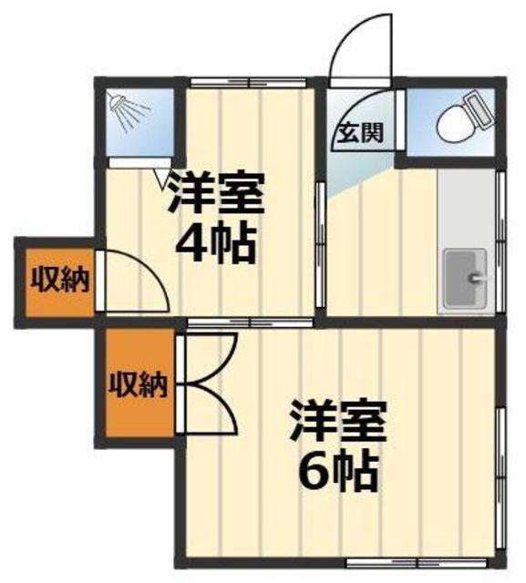 メゾンHIGA小田栄(2K/1階)の間取り写真