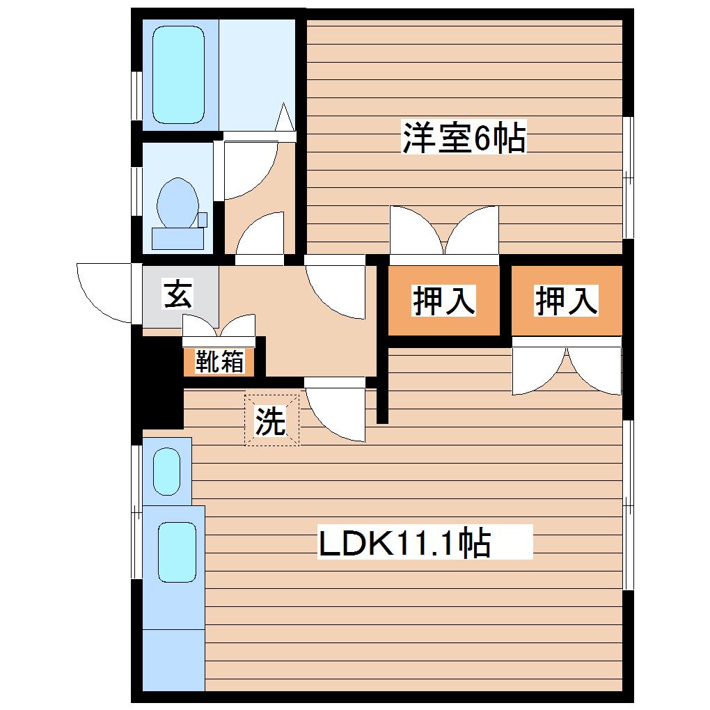 アメニティ菅井I(1LDK/1階)の間取り写真