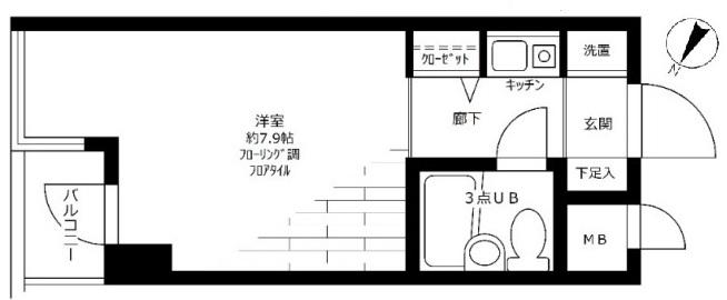 アクシルコート新大橋(ワンルーム/6階)の間取り写真
