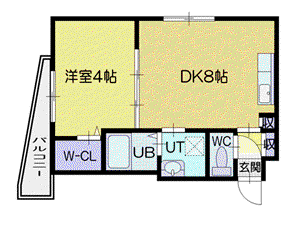 クラッセひばりヶ丘(1LDK/2階)の間取り写真