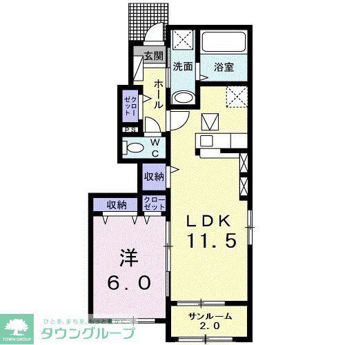フラン メゾン(1LDK/1階)の間取り写真