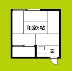 みつる荘(ワンルーム/1階)の間取り写真