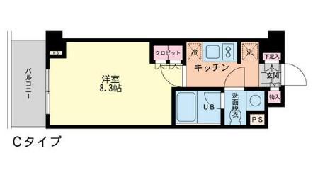 レオパレスエスポワール(1K/1階)の間取り写真