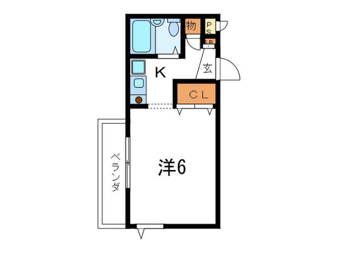 ドムールコスモス甲南町(1K/2階)の間取り写真