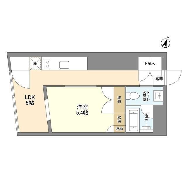 TREFORM(1DK/2階)の間取り写真