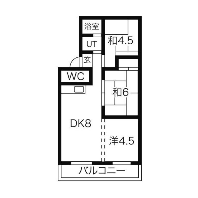 カワベビル(3DK/1階)の間取り写真