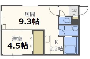 ROSA BLANCA(1LDK/1階)の間取り写真