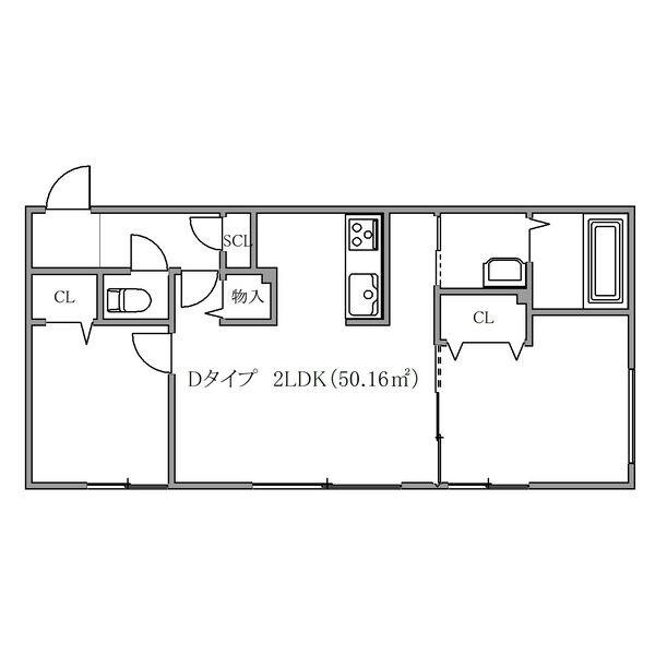 イー・エフ札幌東(2LDK/1階)の間取り写真