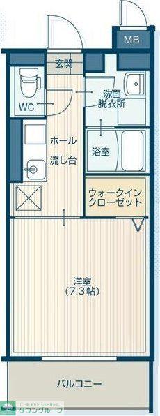 ヴィットーリア(1K/1階)の間取り写真