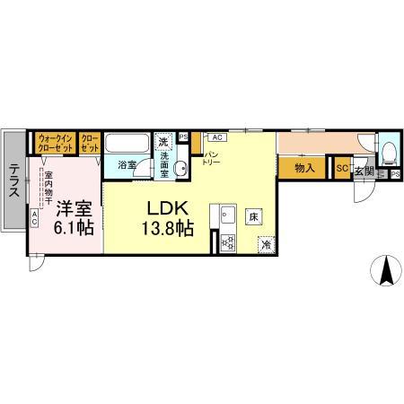 ステラ ルーチェ(1LDK/2階)の間取り写真