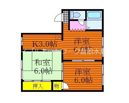 コーポT&S(3K/1階)の間取り写真