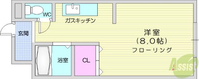 クリエイトビル大和町(1K/2階)の間取り写真