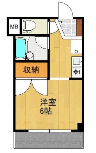 LIBERTY PALACE リバティパレス(1K/2階)の間取り写真