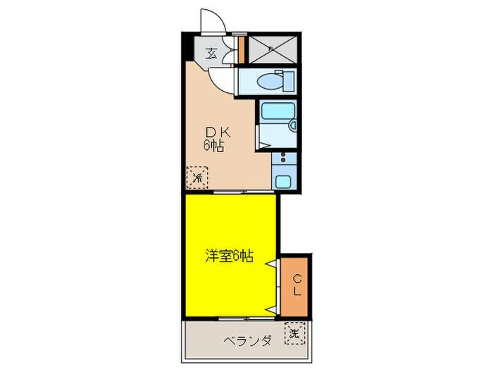 吉村ハイツ(1DK/2階)の間取り写真