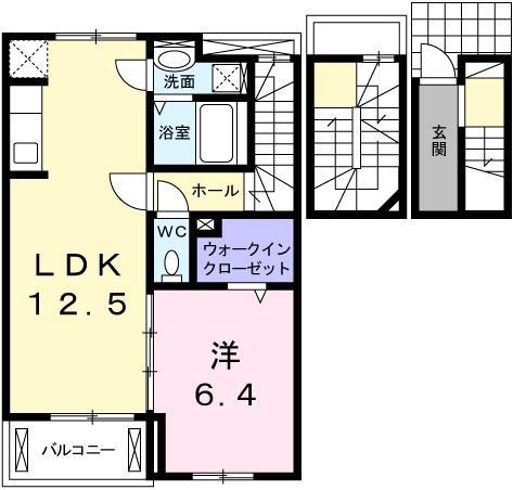 アニメート ミキ(1LDK/3階)の間取り写真