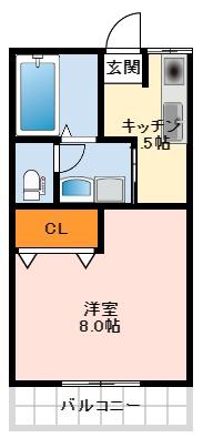 ラフォーレ金剛(1K/3階)の間取り写真
